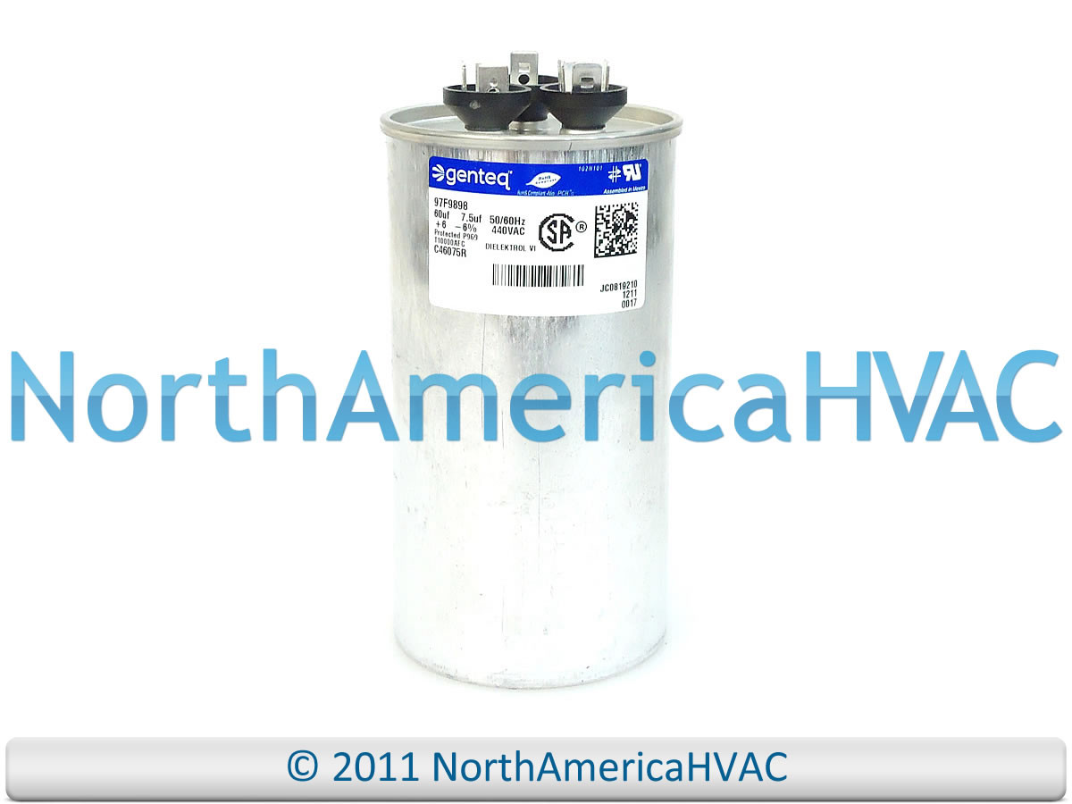 ICP Heil Tempstar Dual Run Capacitor 60/7.5 uf 440 volt 1086683